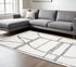 4' X 6' Ivory And Black Geometric Area Rug